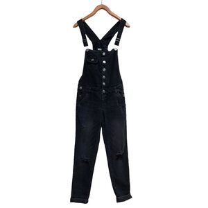Celebrity Pink Button Up Overalls in Black, Size Small